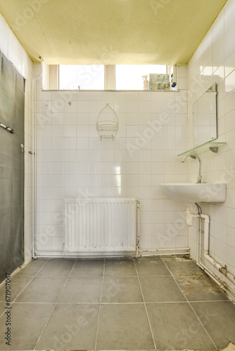 a bathroom that is in need of reurrectionment  with the toilet and sink on the floor