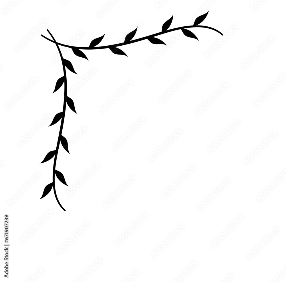 Obraz premium Corner Border Floral Vector 