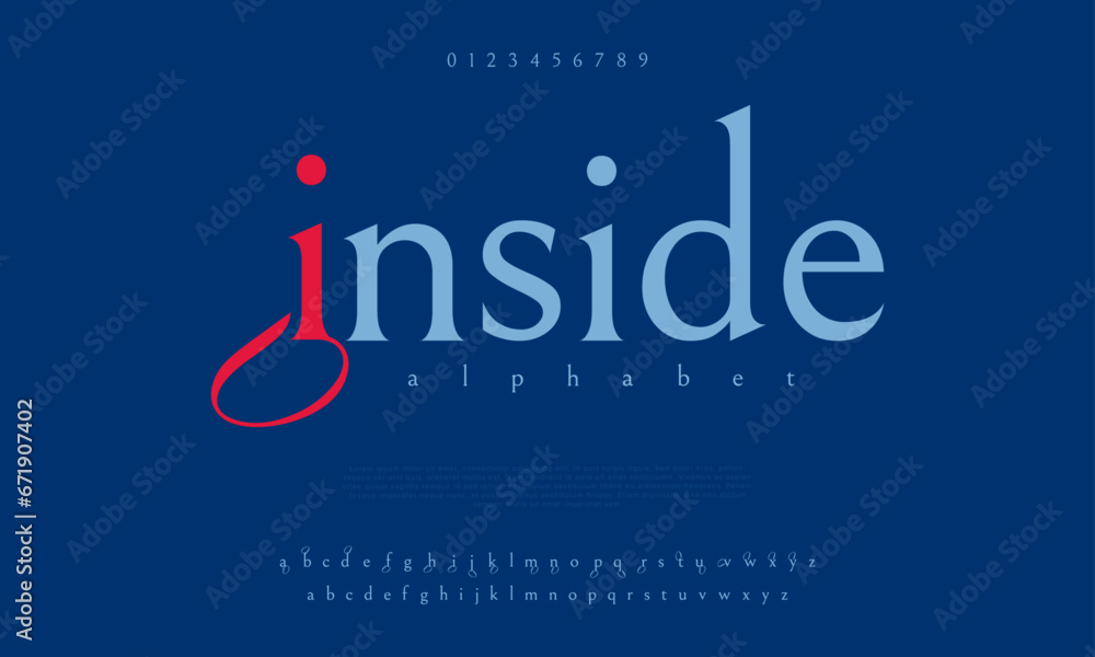 Fototapeta premium Inside creative modern urban alphabet font. Digital abstract moslem, futuristic, fashion, sport, minimal technology typography. Simple numeric vector illustration