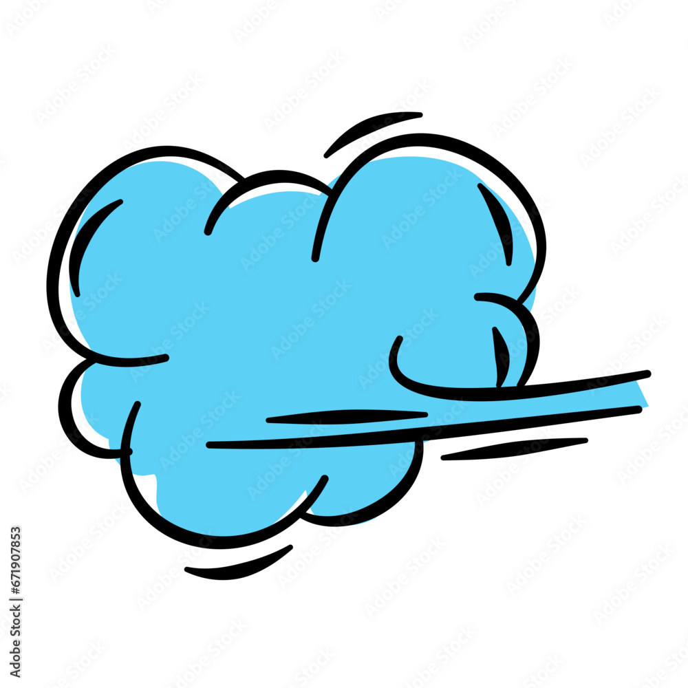 Blue Cloud Cartoon Vector Illustration Blue Cloud Cartoon Vector Illustration