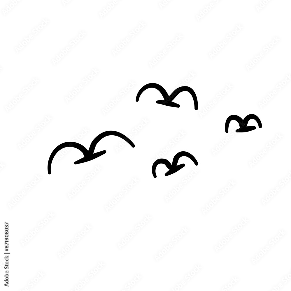 Flock of Bird Flying Vector Illustration Flock of Bird Flying Vector Illustration