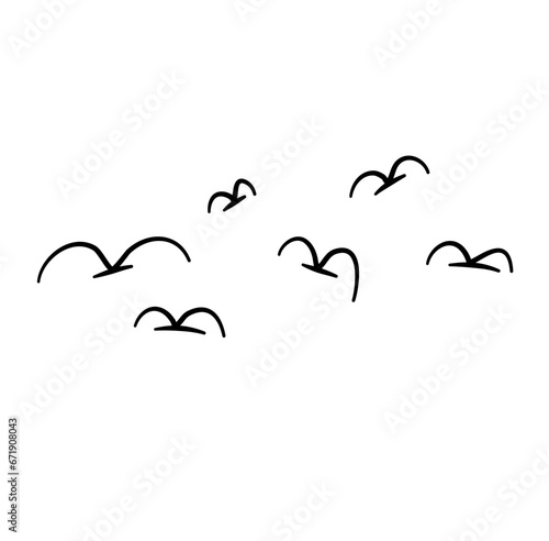 Fototapeta Naklejka Na Ścianę i Meble -  Flock of Bird Flying Vector Illustration 