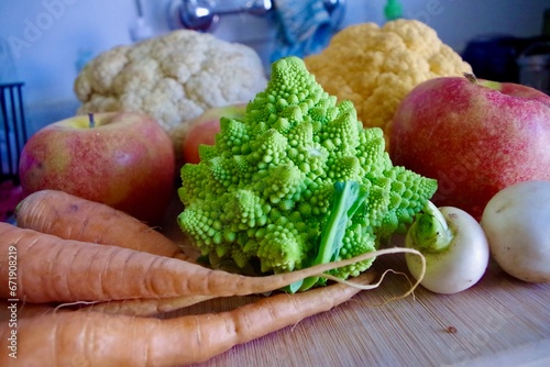  romanesco broccoli and cauliflower