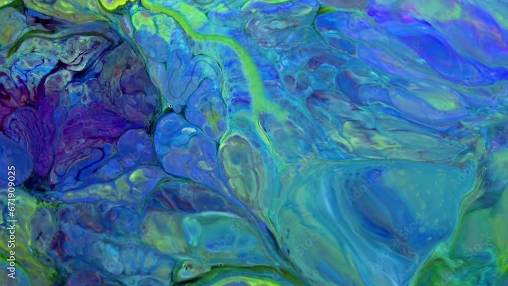 This stock video features milk added to liquid coloring, resulting to a slow chaotic change of patterns. You can also add some text and use as background for presentations, projection mapping, motion This stock video features milk added to liquid coloring, resulting to a slow chaotic change of patterns. You can also add some text and use as background for presentations, projection mapping, motion