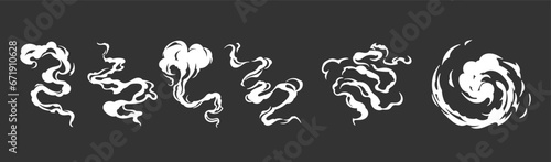 Set of Japanese smoke, isolated on black background