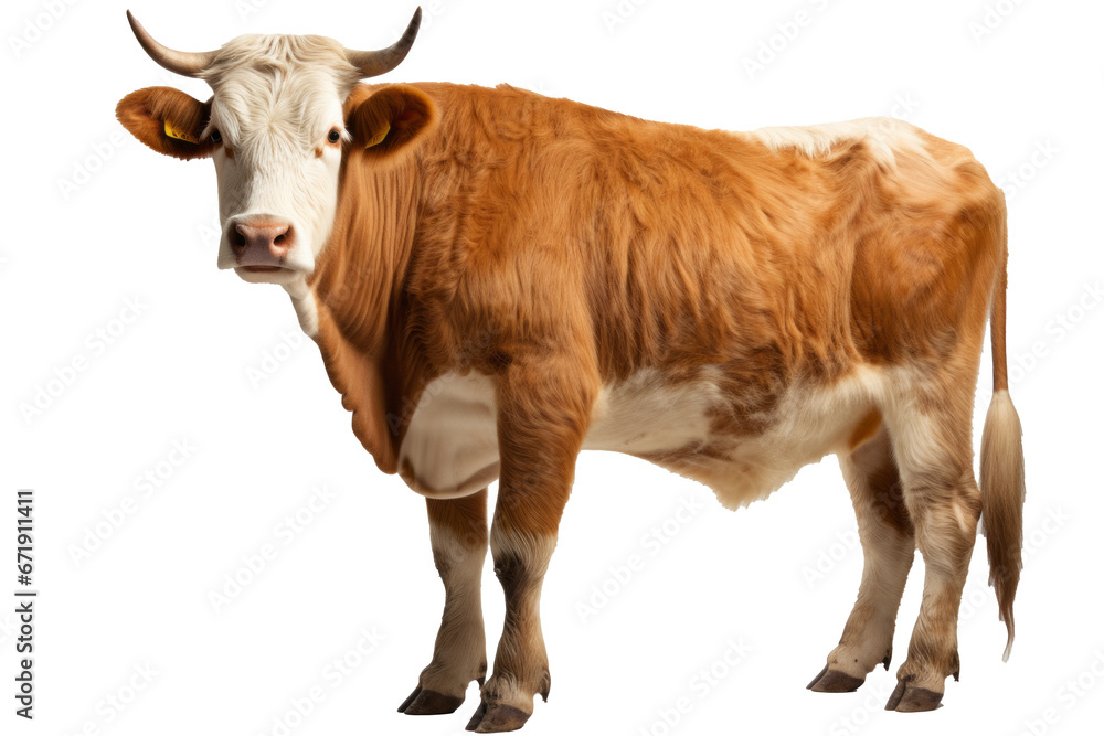 Beef cattle in isolated on transparent background generative ai
