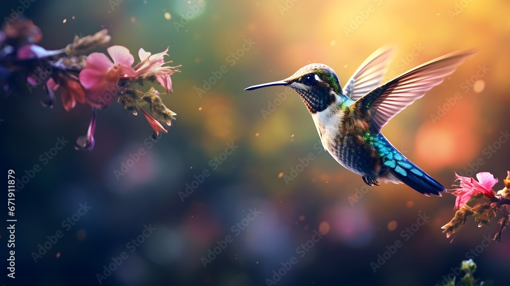 Detailed Hummingbird in Nature Detailed Hummingbird in Nature