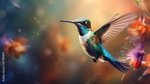 Detailed Hummingbird in Nature © Mauro