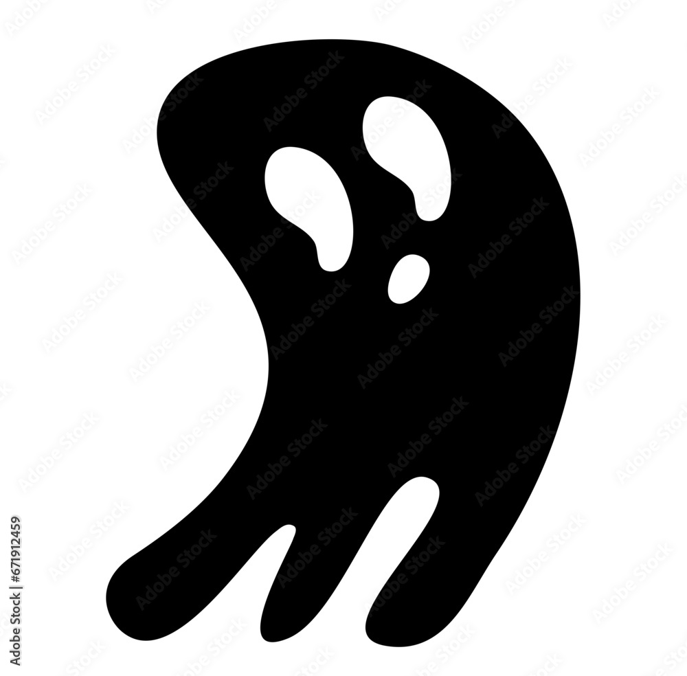 Black Ghost Cute Halloween Cartoon Vector Black Ghost Cute Halloween Cartoon Vector