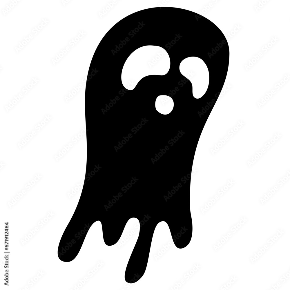 Black Ghost Cute Halloween Cartoon Vector Black Ghost Cute Halloween Cartoon Vector