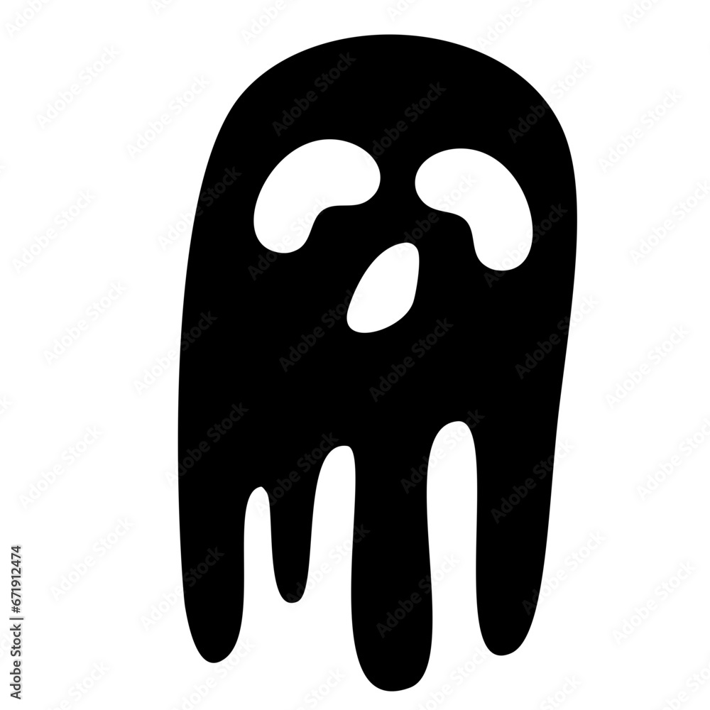 Black Ghost Cute Halloween Cartoon Vector Black Ghost Cute Halloween Cartoon Vector