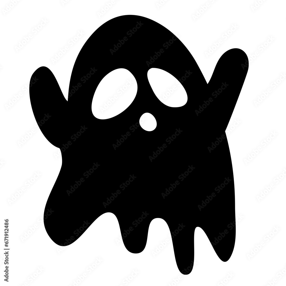 Black Ghost Cute Halloween Cartoon Vector Black Ghost Cute Halloween Cartoon Vector