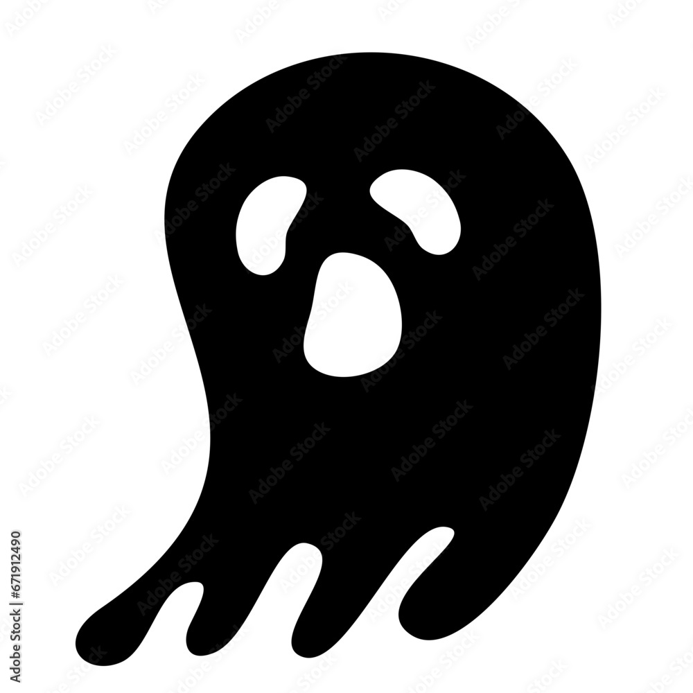 Black Ghost Cute Halloween Cartoon Vector Black Ghost Cute Halloween Cartoon Vector