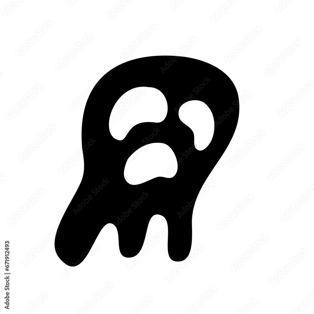 Black Ghost Cute Halloween Cartoon Vector Black Ghost Cute Halloween Cartoon Vector