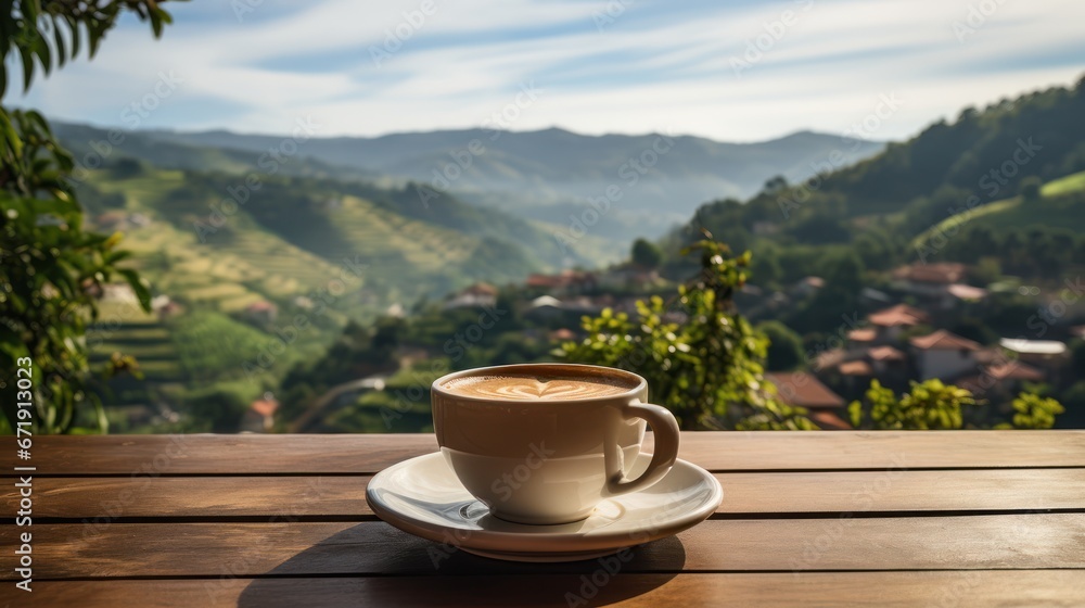Enjoying a perfect coffee while overlooking the hills