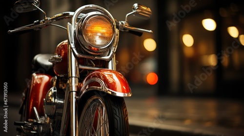 Every part of this vintage bike shines brightly © vectorizer88