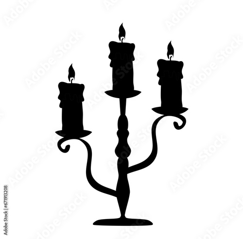 Candle Silhouette Stand Illustration Vector 