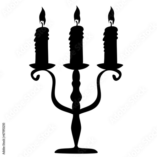 Candle Silhouette Stand Illustration Vector 