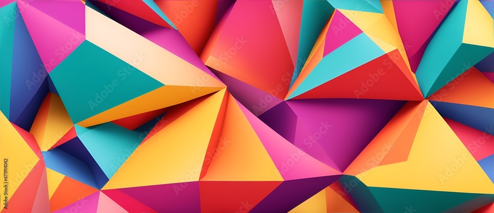 Colorful modern futuristic abstract background with geometric shape, lines, triangles and 3d effect from Generative AI Colorful modern futuristic abstract background with geometric shape, lines, triangles and 3d effect from Generative AI