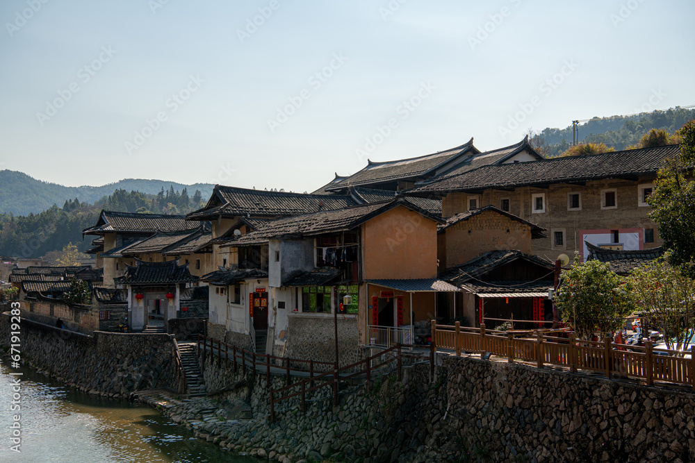 Hekeng Tulou cluster in Hekeng village in Shuyang town, Fujian, China Hekeng Tulou cluster in Hekeng village in Shuyang town, Fujian, China