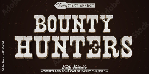 Bounty Hunters Vector Editable Text Effect Template