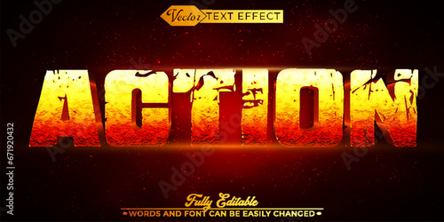 Rusted Action Movies Vector Editable Text Effect Template