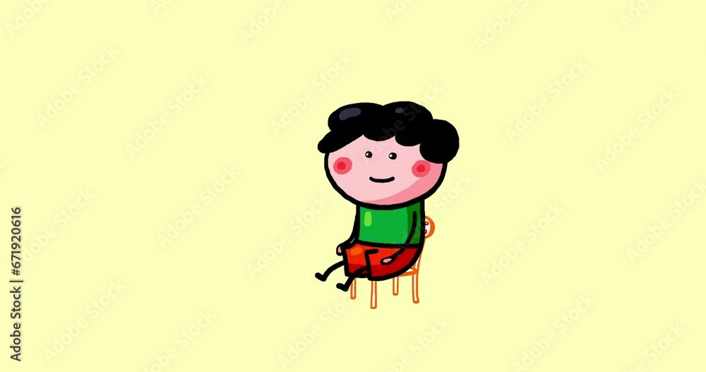 Cartoon kid character Tomek boy isolated sit down on the chair. Moving child serie transparent animated. Useful content presenter no background. Chair and empty version. Cartoon kid character Tomek boy isolated sit down on the chair. Moving child serie transparent animated. Useful content presenter no background. Chair and empty version.