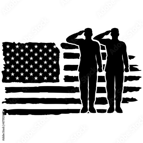 Soldier American Destressed Flag, Usa Flag Cut Files, Soldier Svg