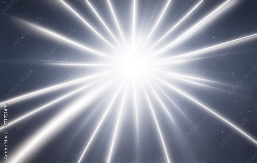 Fototapeta premium white light rays with stars from Generative AI