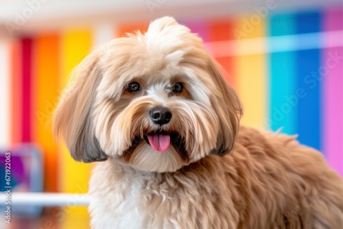 Close-up of cute dog with beautiful bokeh background