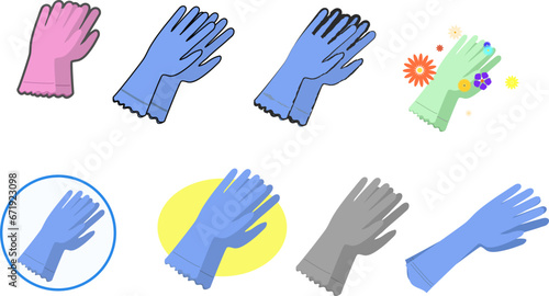 シンプルなゴム手袋セット