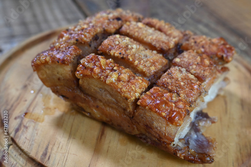 crackling, fried pork skin pururuca, pork pancetta brazilian food