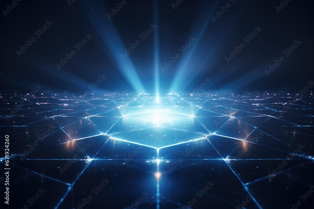 Obraz premium Futuristic technology background, Digital Geometric. Generative AI