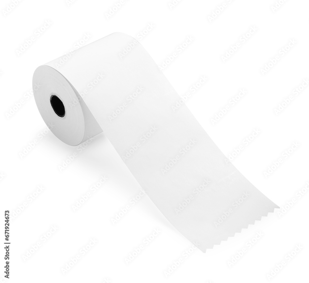 Roll of thermal paper for receipt isolated on white Roll of thermal paper for receipt isolated on white