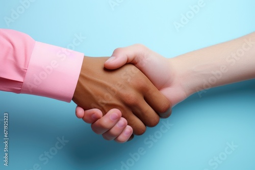 Man Handshake with partner. business concept. Generative AI