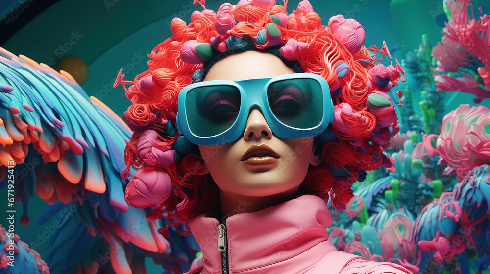  Vivacious Whirlwind of Sweetness, A Burst of Pop, Color, and Swirls in a Vibrant Character Image