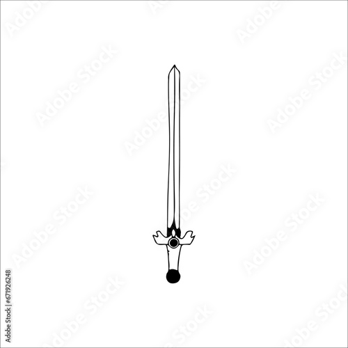 vector illustration of knight sword