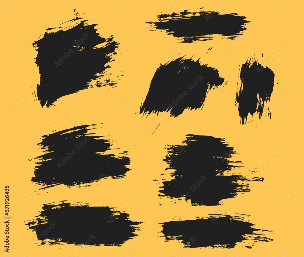 Grunge ink vector black brush stroke