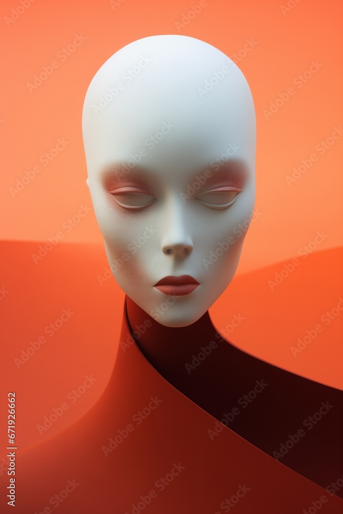 Cyber acrylic mannequin female robotic android with minimal futuristic fashion shoot orange desert dune backdrop, smooth artificial skin, bald head, exaggerated humanoid features.
Cyber acrylic mannequin female robotic android with minimal futuristic fashion shoot orange desert dune backdrop, smooth artificial skin, bald head, exaggerated humanoid features.
