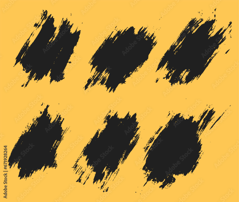 Ink vector black color brush stroke splatter background