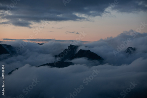 snow covered mountains