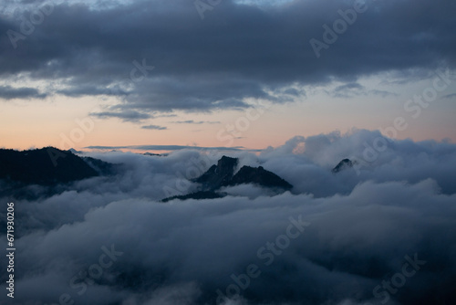 clouds over the mountains
