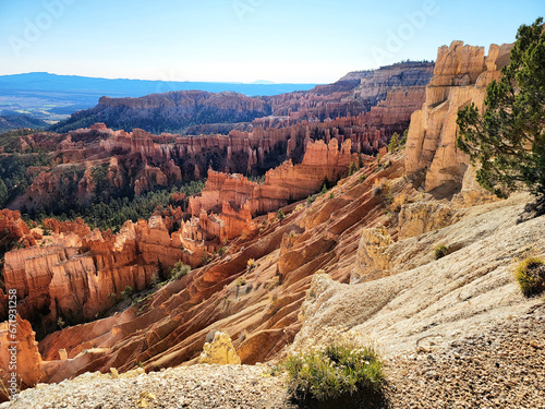 Bryce Canyon. A national park in the USA, Utah.  Beautiful views of the canyon