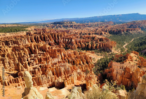 Bryce Canyon. A national park in the USA, Utah.  Beautiful views of the canyon