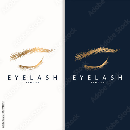 Eyelash Logo, Simple Design for Women's Care Beauty Business Brand Illustration Template