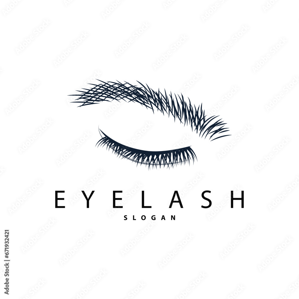Eyelash Logo, Simple Design for Women's Care Beauty Business Brand Illustration Template Eyelash Logo, Simple Design for Women's Care Beauty Business Brand Illustration Template