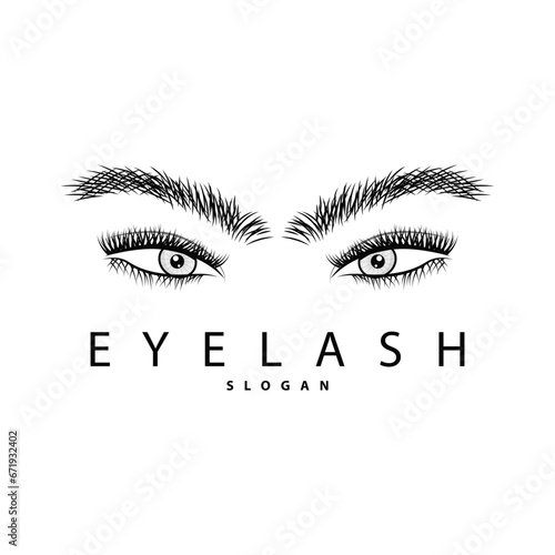 Eyelash Logo, Simple Design for Women's Care Beauty Business Brand Illustration Template