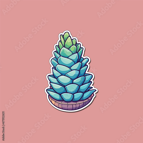 haworthia sticker cool colors kawaii clip art illustration