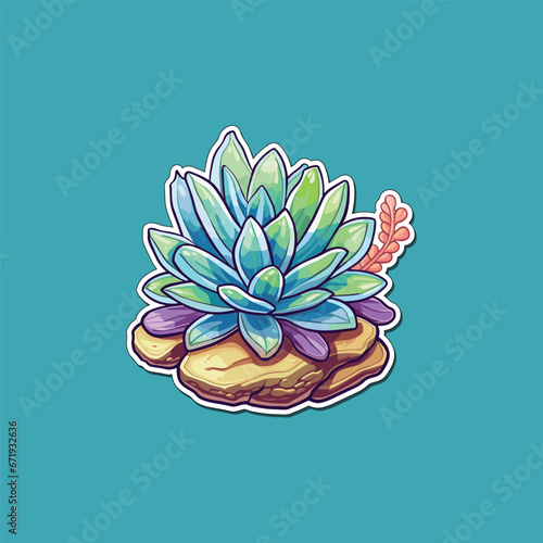 haworthia sticker cool colors kawaii clip art illustration