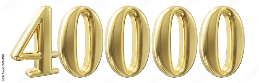 40k Follower Golden Number 3D Render 40k Follower Golden Number 3D Render